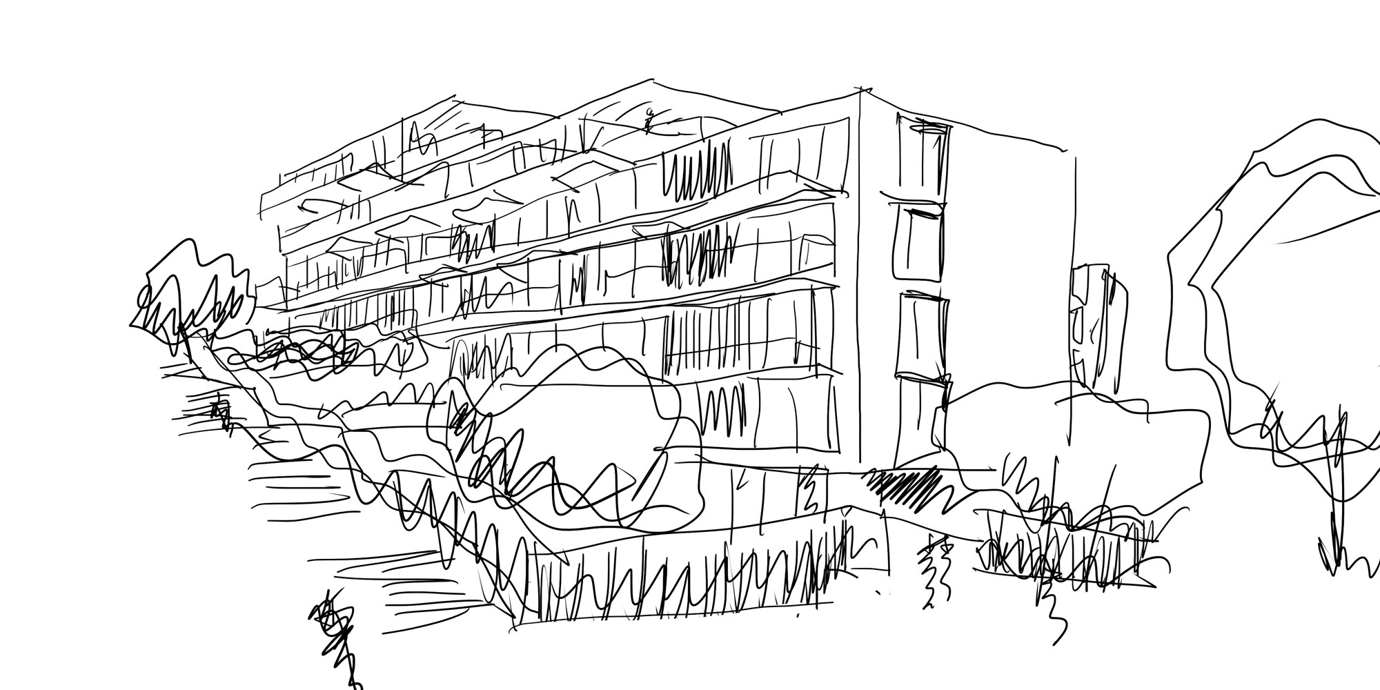 Boceto de viviendas en Iturribarri