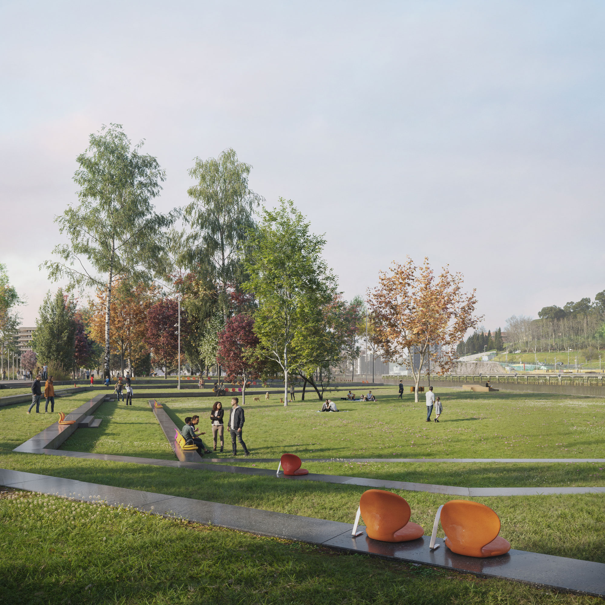 Urbanización de espacios verdes de Zorrozaurre Isla