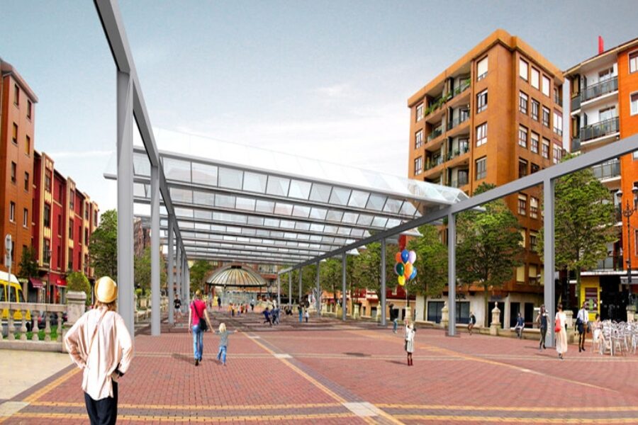 Cubierta plaza San Pedro